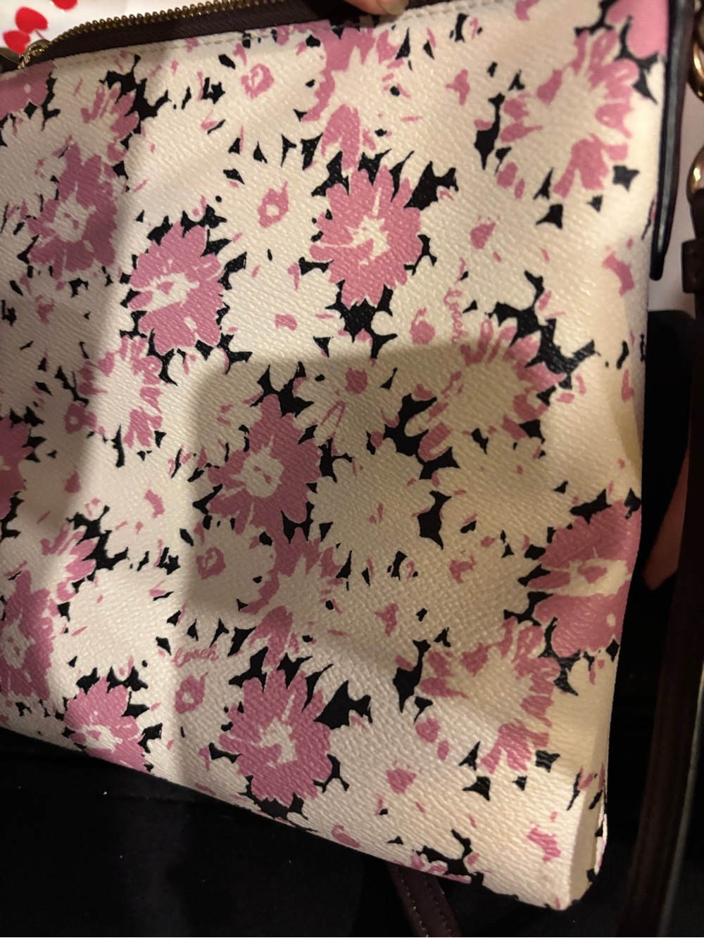 Coach Pink Floral Crossbody with Brown Strap - Picture 7 of 7